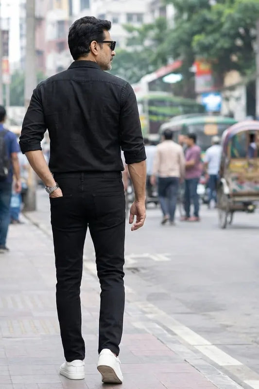 Authentic Jet Black Slim Fit Denim Jeans