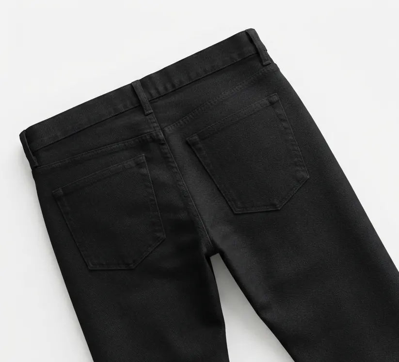 Pure Black Authentic Japanese Selvedge Slim Straight Fit Jeans