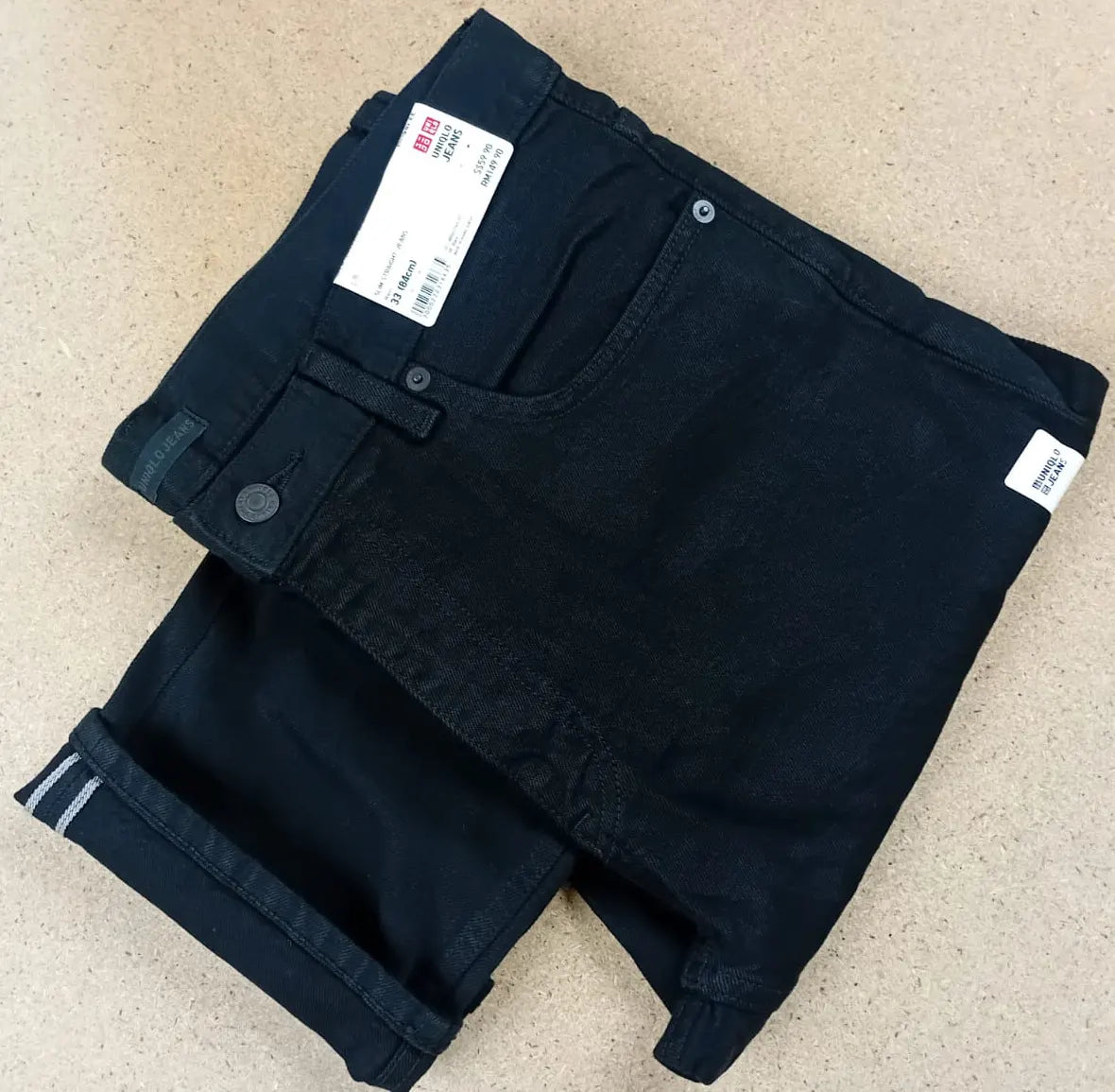 Pure Black Authentic Japanese Selvedge Slim Straight Fit Jeans
