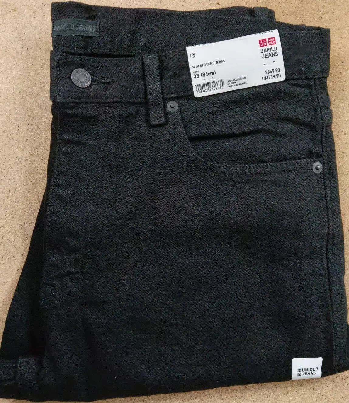 Pure Black Authentic Japanese Selvedge Slim Straight Fit Jeans