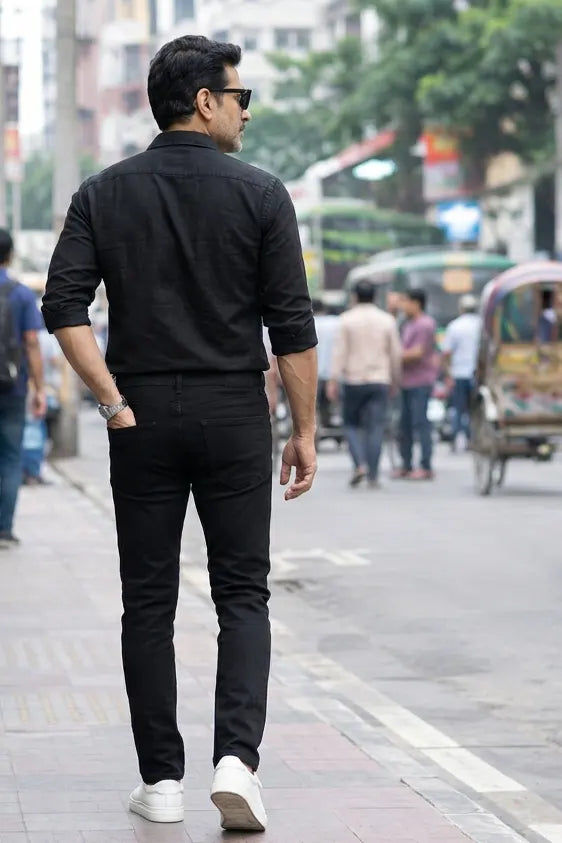 Authentic Jet Black Slim Fit Denim Jeans