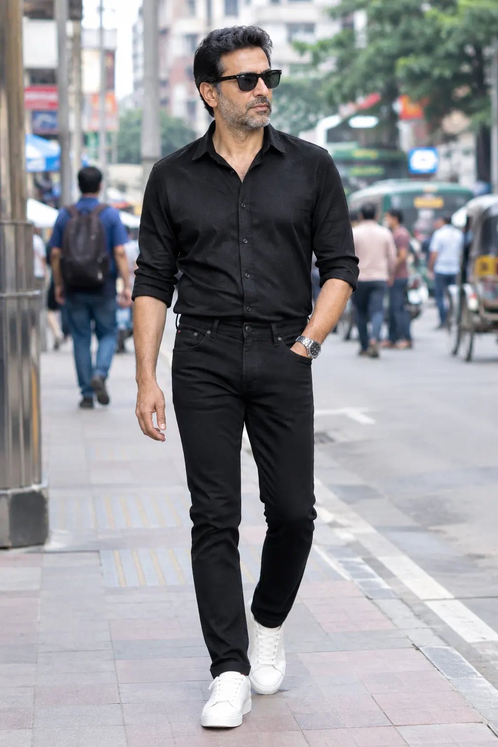 Authentic Jet Black Slim Fit Denim Jeans