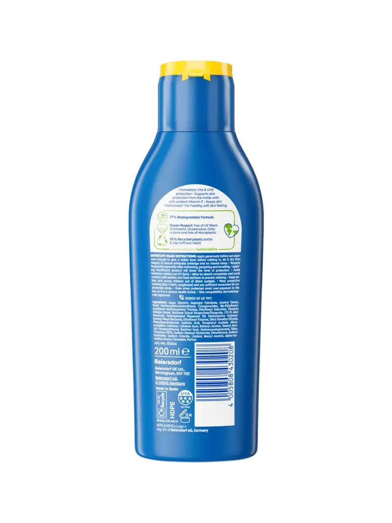 NIVEA SUN PROTECT & MOISTURE LOTION SUN CREAM SPF50+, 200ML (Imported from UK)