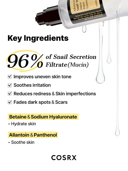 Advanced Snail 96 Mucin Power Essence 100 ml (Imported from Korea)