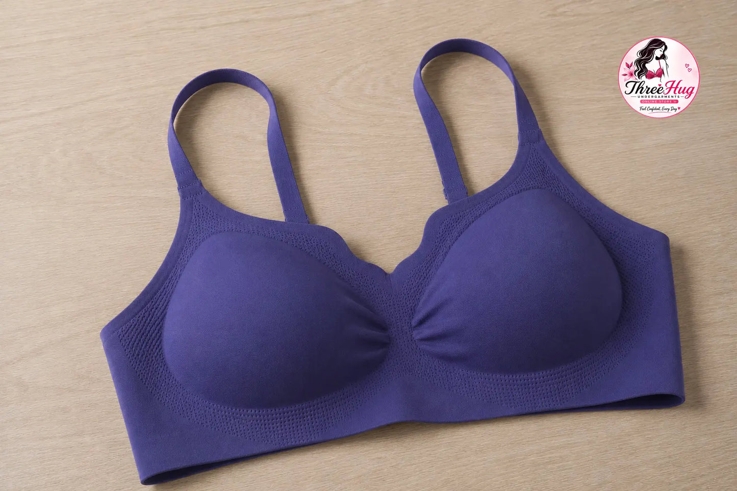 Women's Seamless Comfort Bra | Soft Stretch Molded Cup Bra with Adjustable Straps