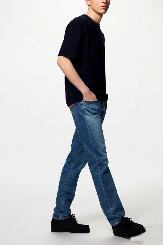 Premium Slim Straight Fit Blue Denim Jeans