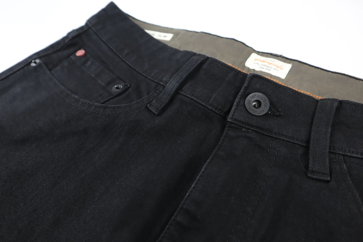 Authentic Jet Black Slim Fit Denim Jeans