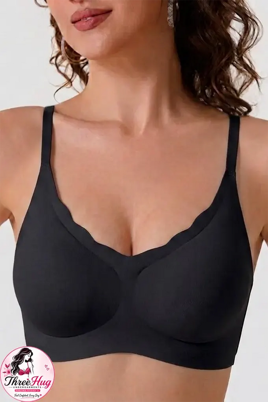 Women's Seamless Comfort Bra | Soft Stretch Molded Cup Bra with Adjustable Straps