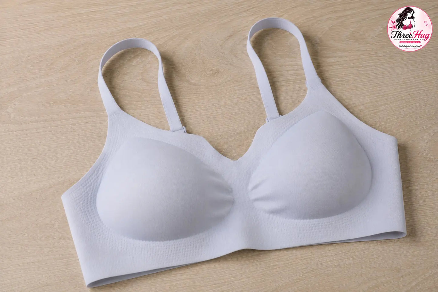 Women's Seamless Comfort Bra | Soft Stretch Molded Cup Bra with Adjustable Straps