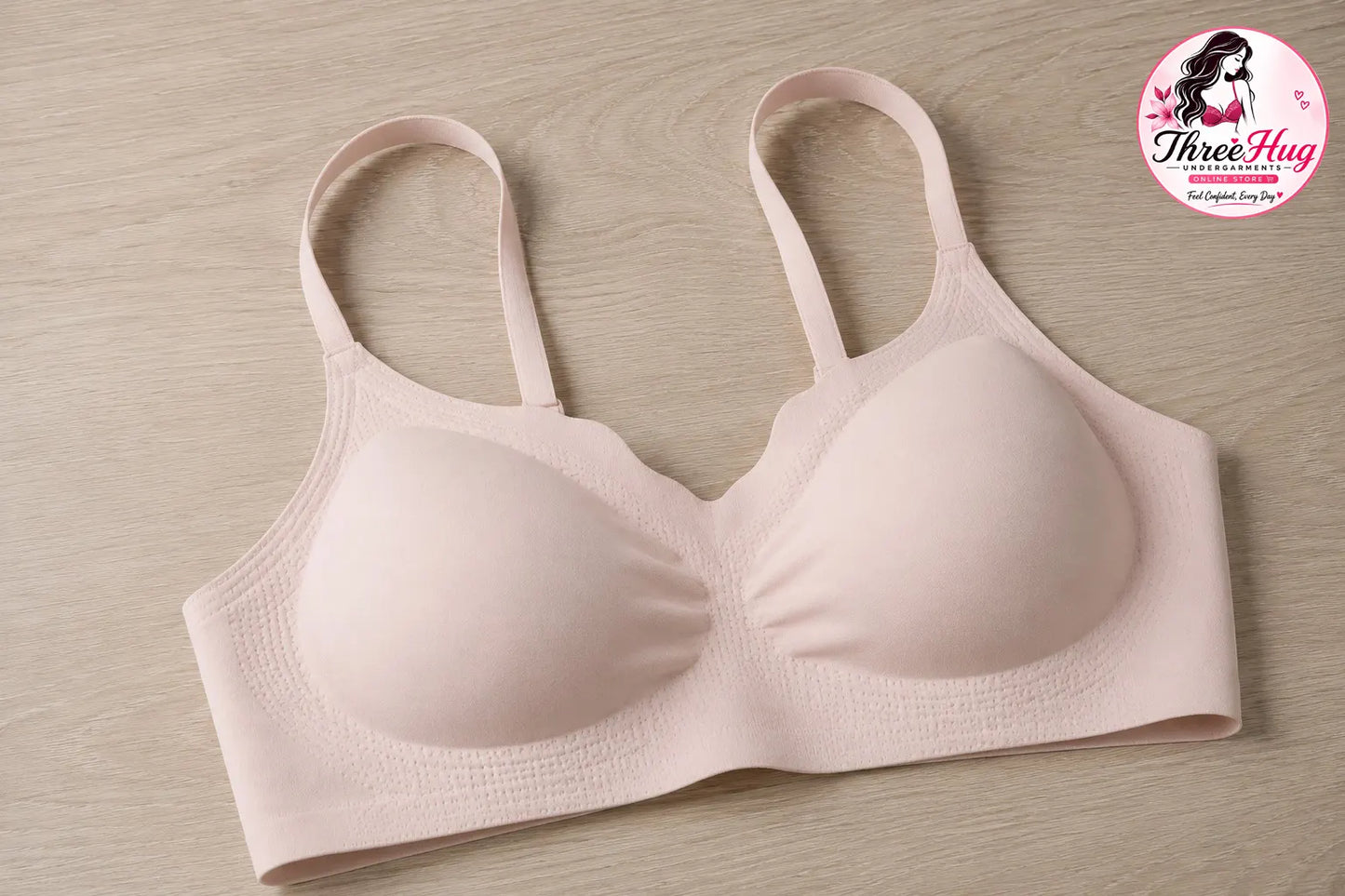 Women's Seamless Comfort Bra | Soft Stretch Molded Cup Bra with Adjustable Straps
