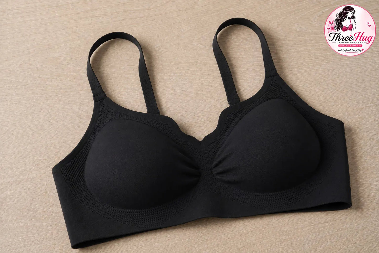 Women's Seamless Comfort Bra | Soft Stretch Molded Cup Bra with Adjustable Straps