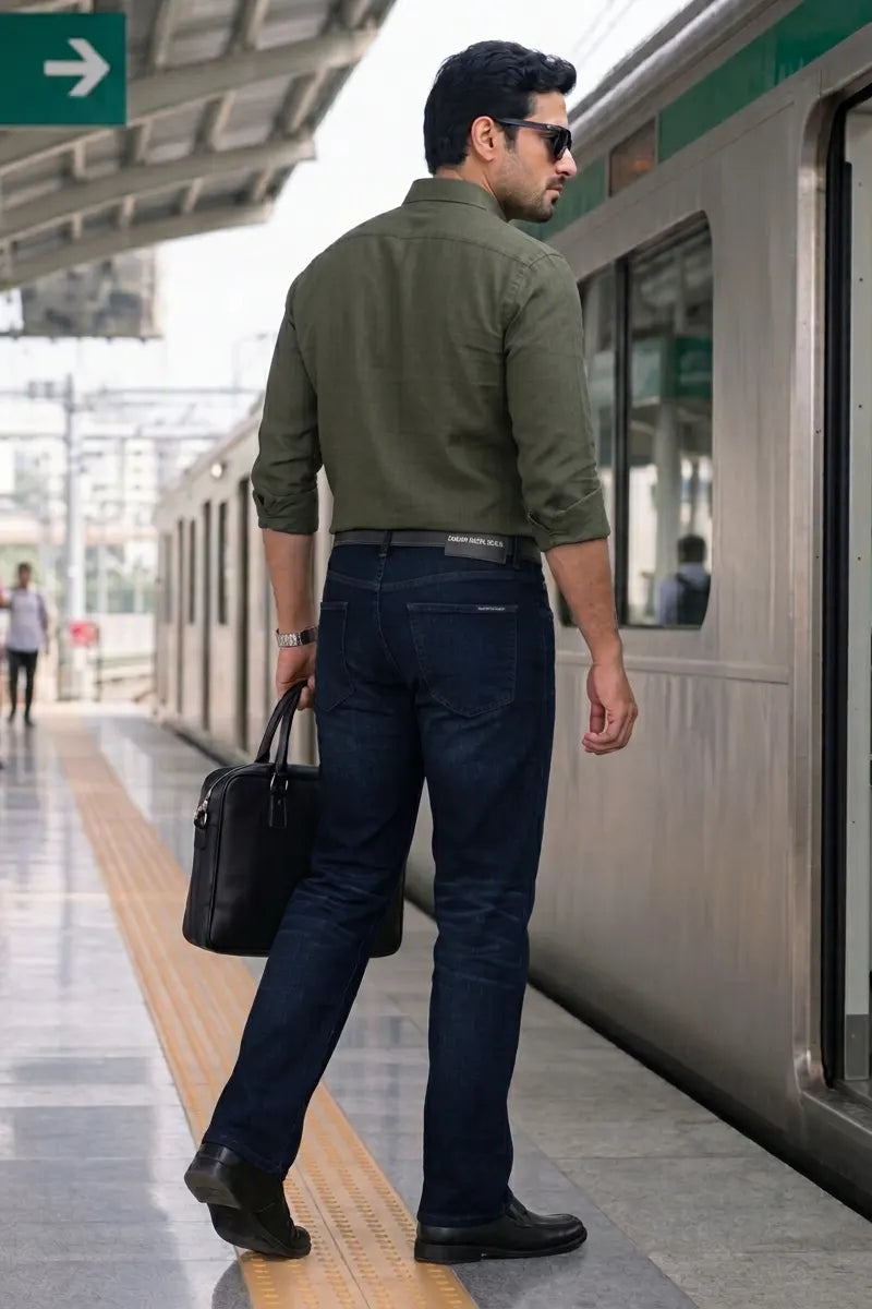 Authentic Premium Straight Fit Boston Blue Denim Jeans